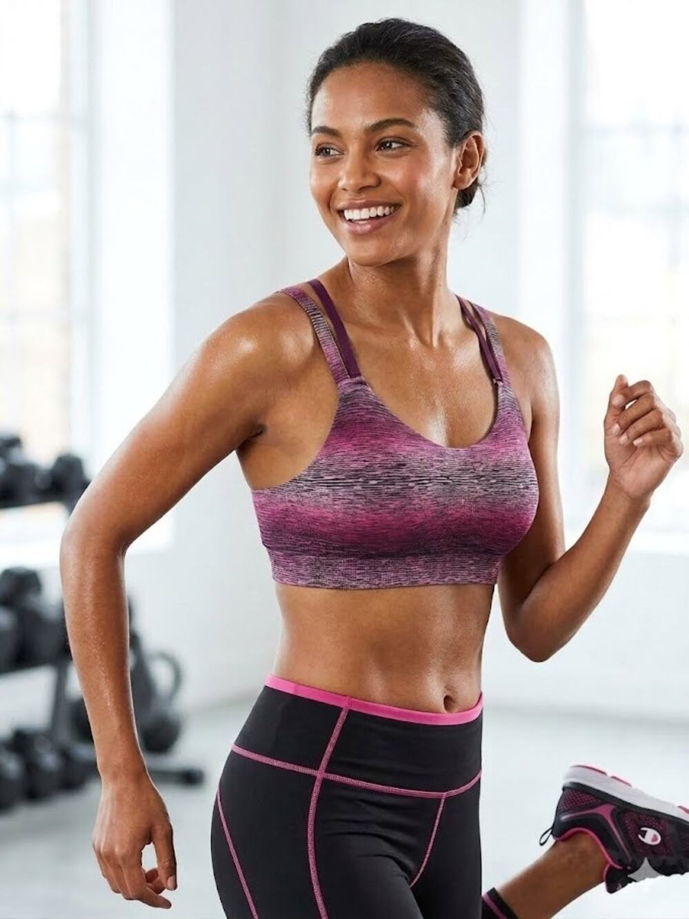 C9 Champion Power Core Seamless Sports Bra Heathered Cross Strap Back Medium